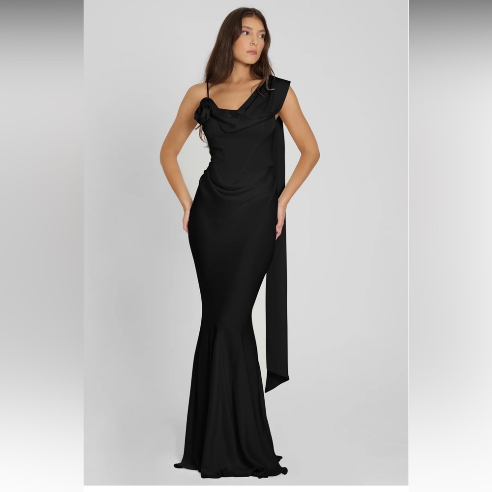 LEAU Celine Corset Drape Satin Gown size L